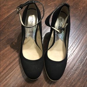Michael Kors black wedges size 8